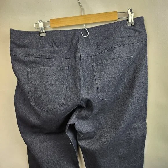 One 5 One Denim Blue Miracle AB Shaper Stretch Pull On Capri Pants Sz XL - Picture 4 of 5